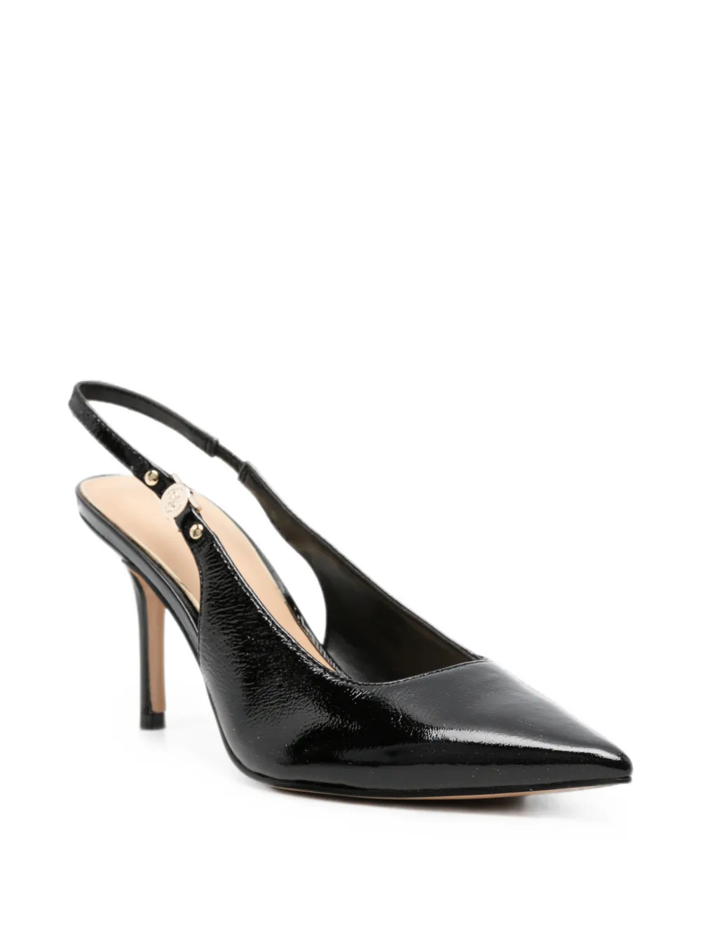 GUESS USA pointed-toe slingback pumps Zwart