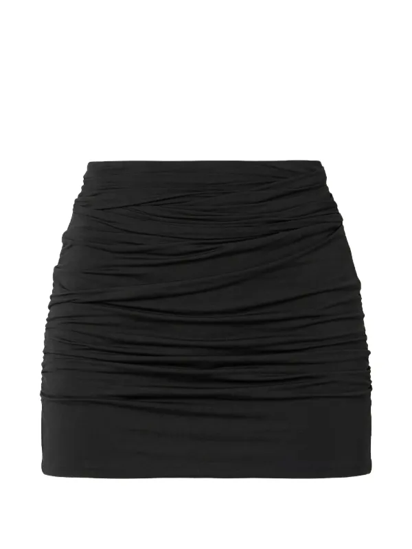 WARDROBE.NYC Ruched Mini Skirt in Black