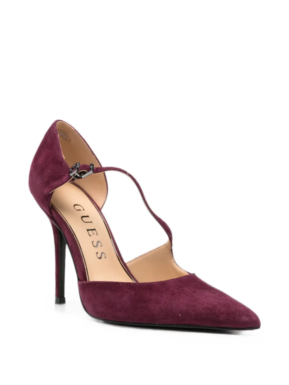 GUESS USA pointed-toe T-bar pumps Paars