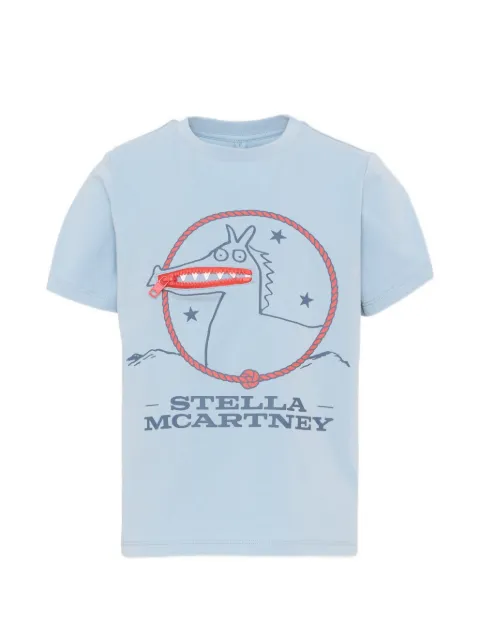 Stella McCartney Kids T-shirt med grafisk tryk og lynlåsdetalje
