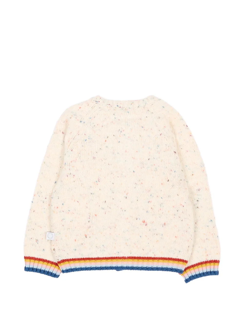 Stella McCartney Kids Gebreid vest met gestreepte afwerking Beige