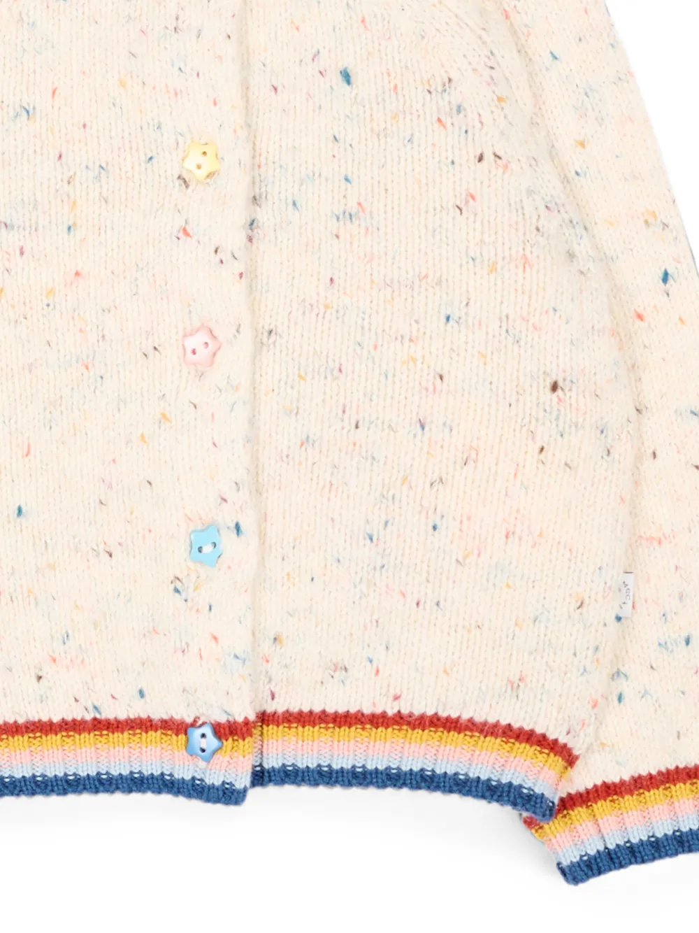 Stella McCartney Kids Gebreid vest met gestreepte afwerking Beige