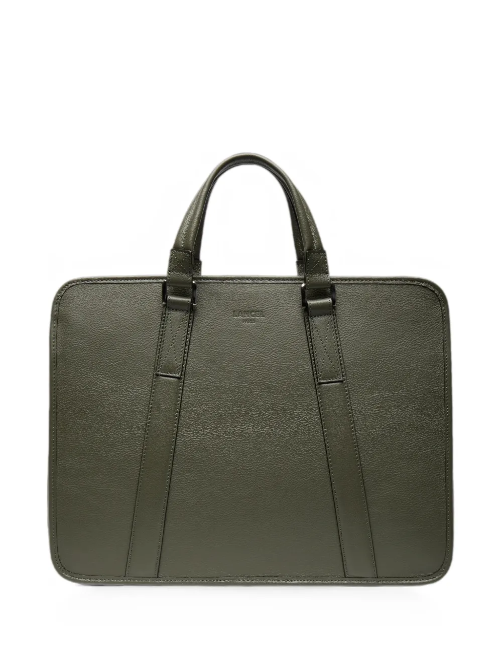 Lancel MISTRAL logo-embossed pebbled laptop bag - Green