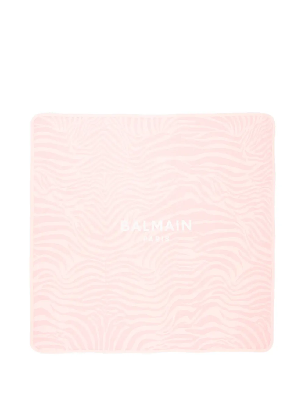 Balmain Kids logo-print zebra-pattern blanket - Rosa