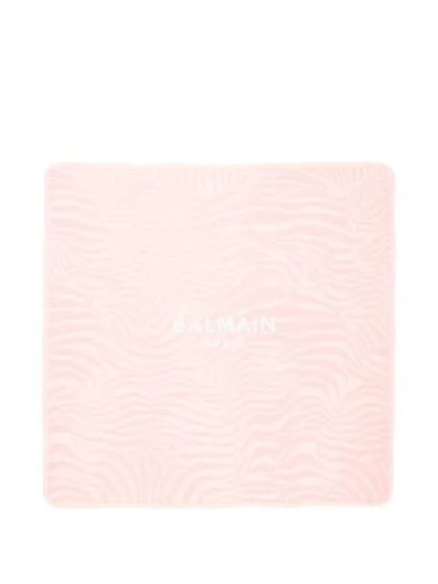 Balmain Kids couverture à motif zèbre et logo imprimé
