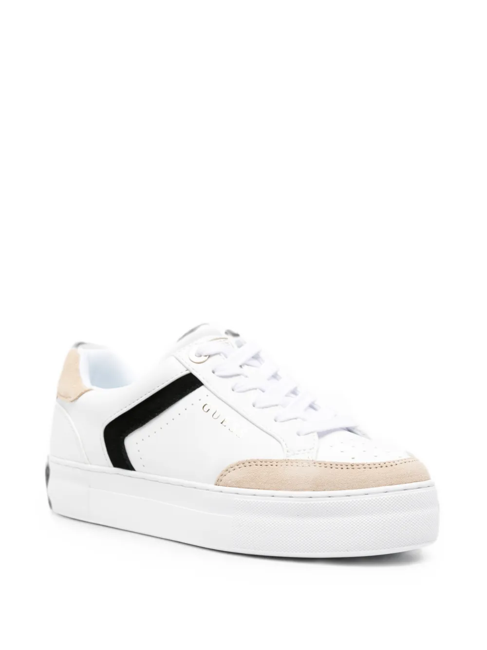 GUESS USA logo-print panelled sneakers Wit
