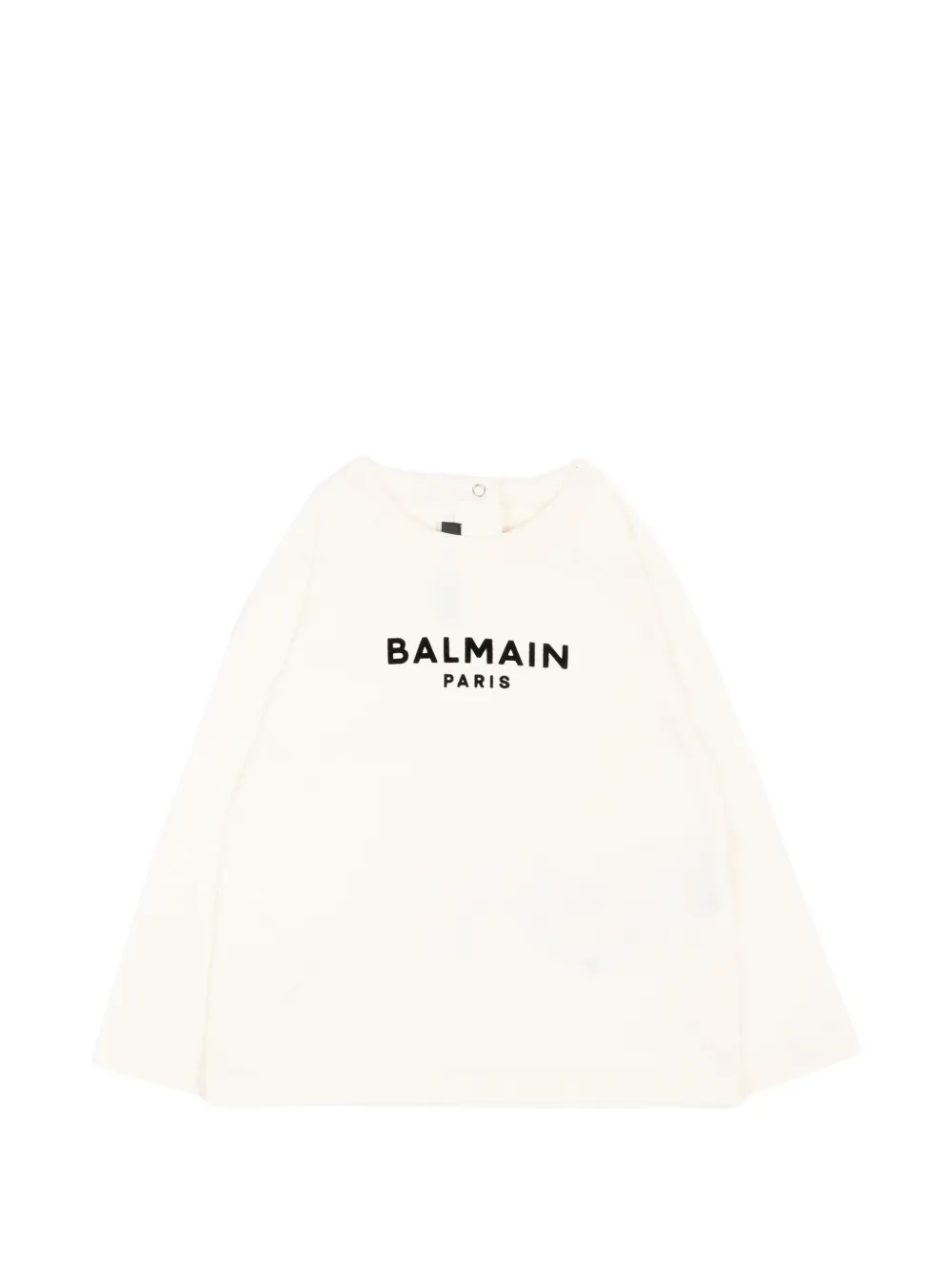 Balmain Kids logo-print long-sleeve T-shirt - Bianco