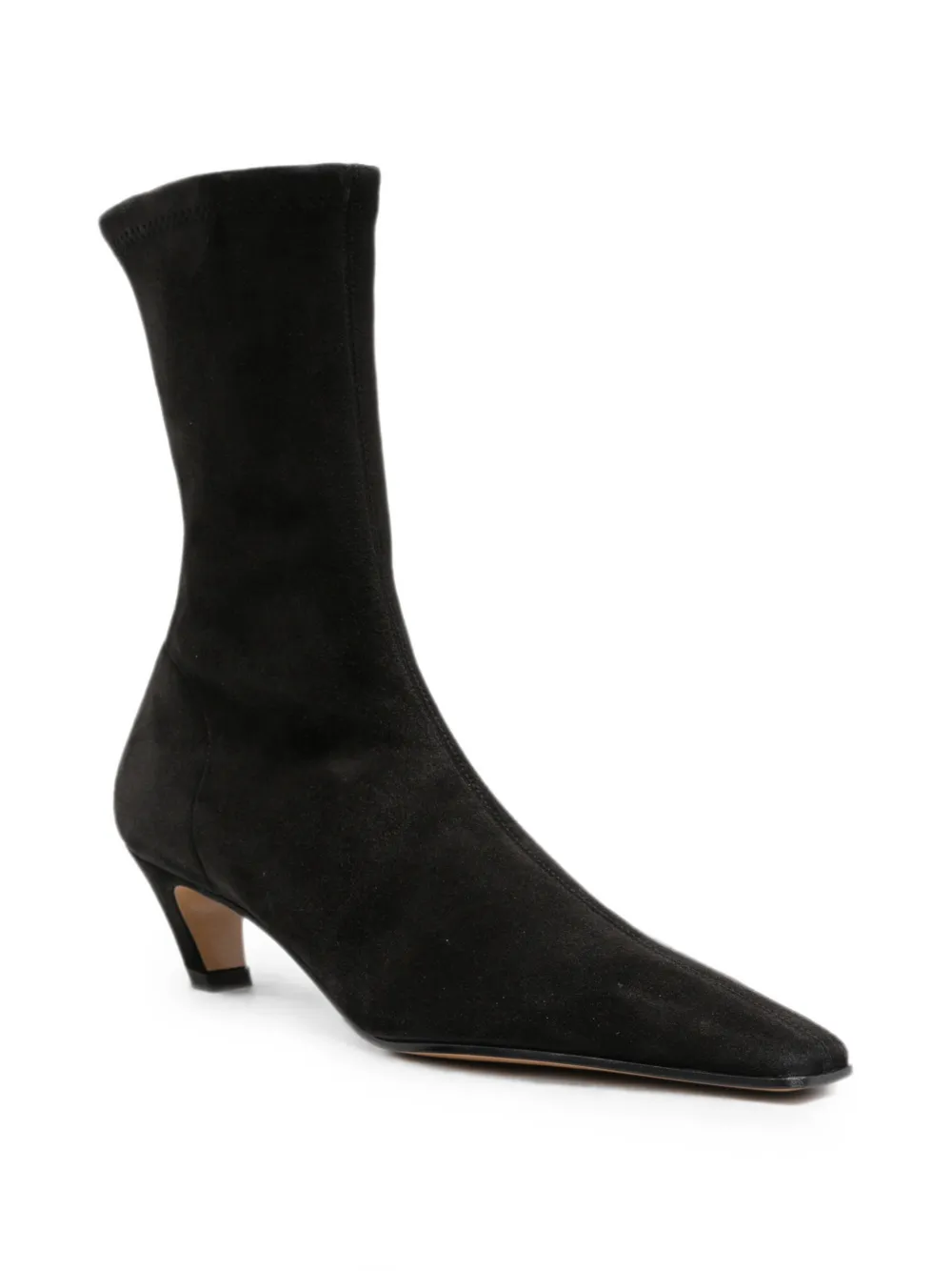 KHAITE Arizona pointed-toe suede ankle boots Zwart