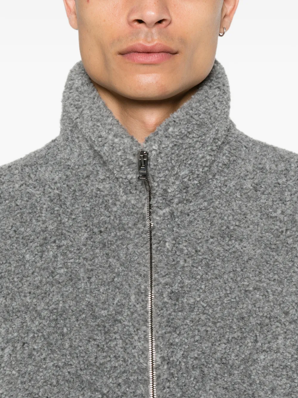 Herno Bodywarmer van imitatiebont met hoge hals Grijs