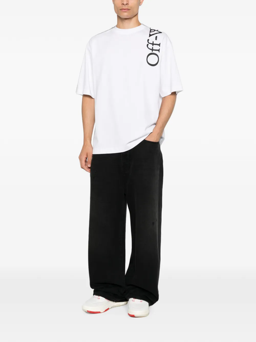 Off-White T-shirt met logoprint Wit
