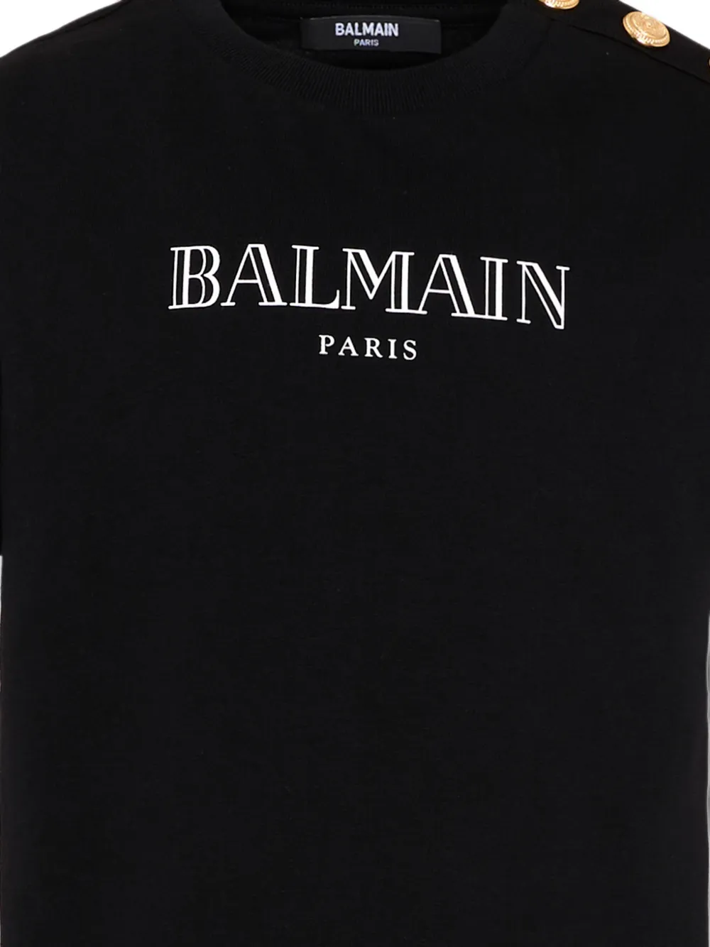 Balmain Kids T-shirt met logoprint en knoopdetail Zwart