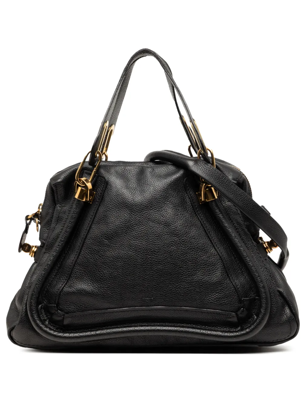 Chloé Pre-Owned 2002-2026 Medium Pebbled Leather Paraty satchel - Nero