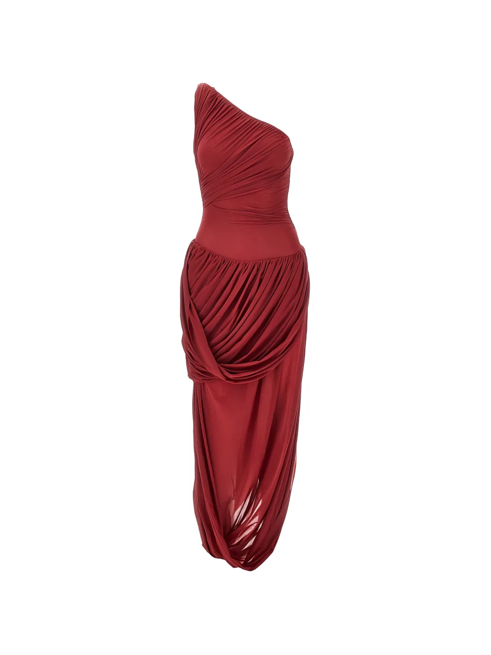 Maygel Coronel one-shoulder draped maxi dress - Rosso