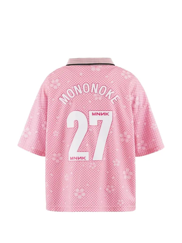 MONONOKE MADE X Takashi Murakami check-pattern floral-print Polo