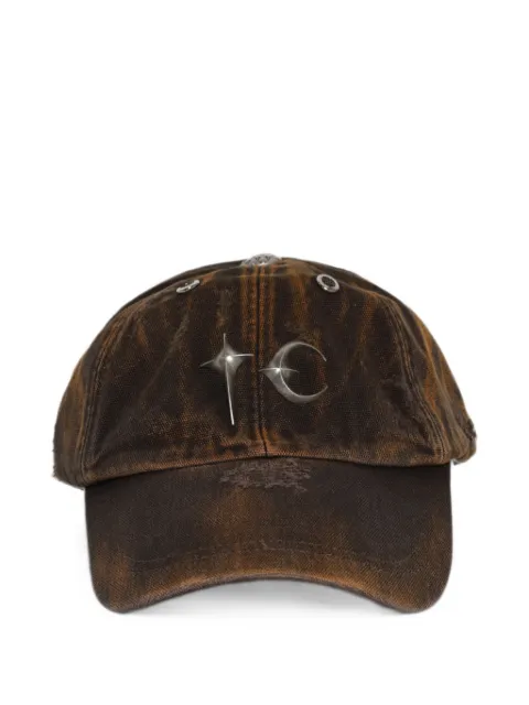 THUG CLUB two-tone washed logo-plaque cap