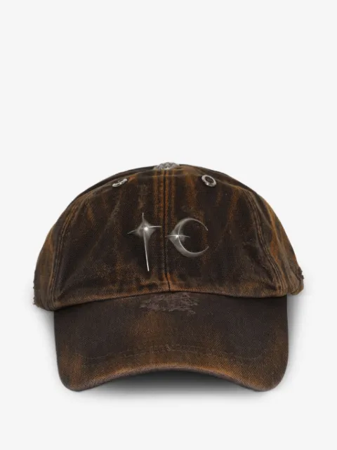 THUG CLUB two-tone washed logo-plaque cap