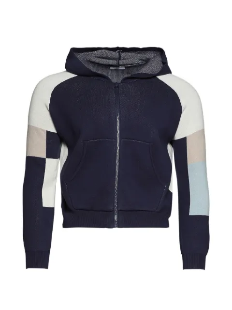 Praying colour-block knit hoodie