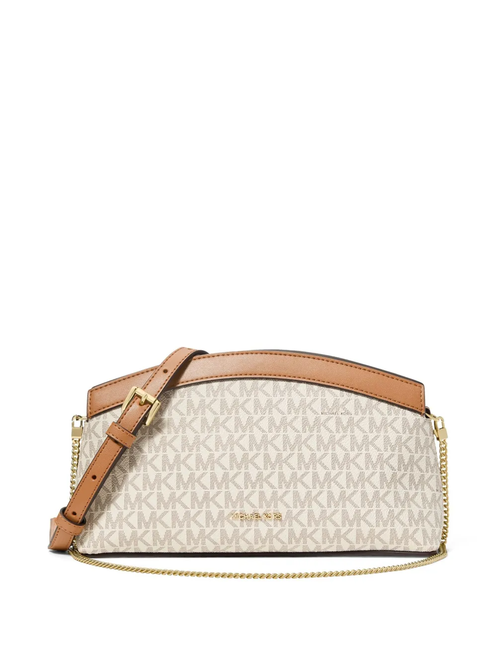 Michael Kors Athena kleine Signature verstelbare clutch met logo Beige