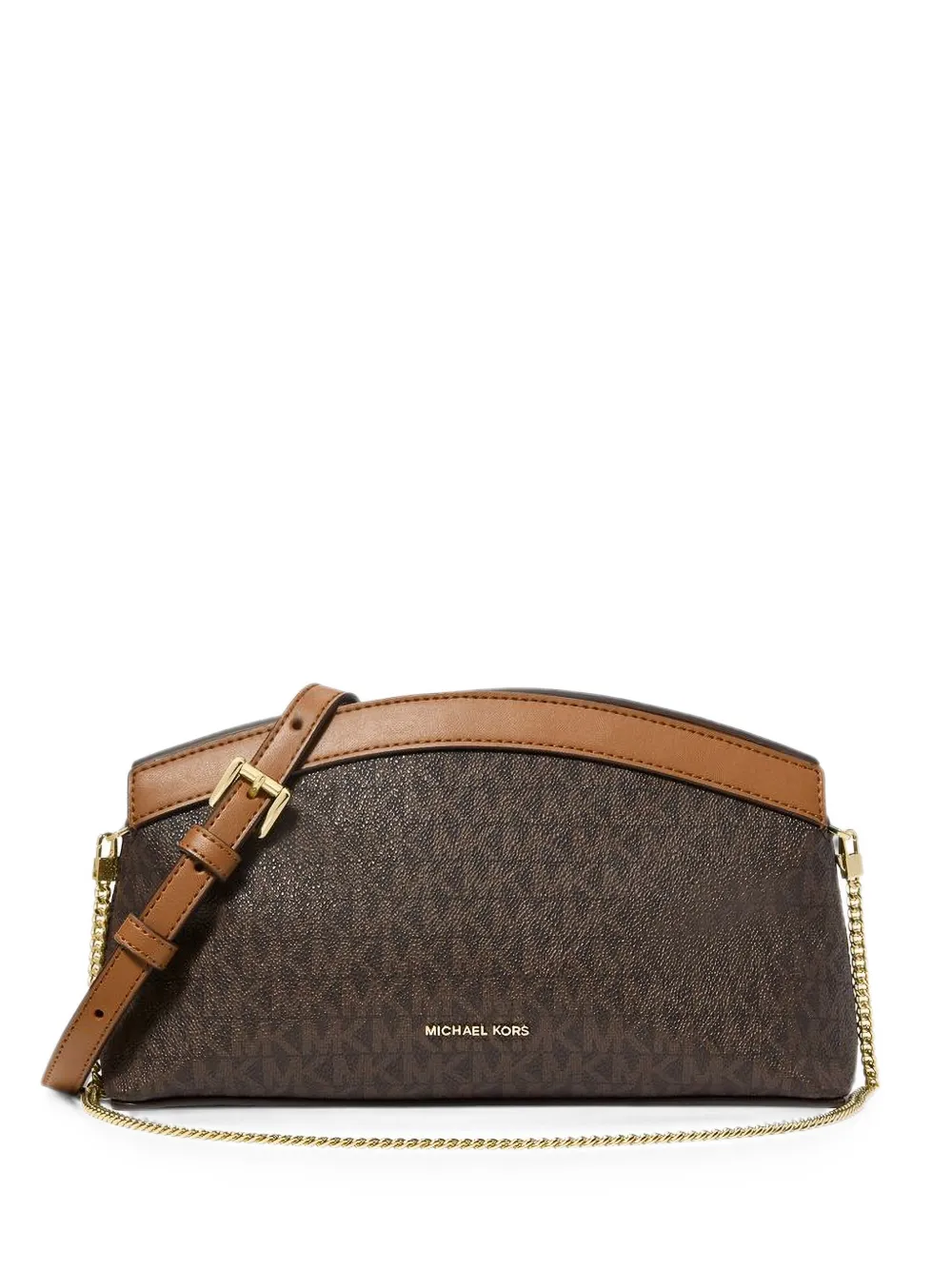 Michael Kors Athena kleine Signature verstelbare clutch met logo Bruin