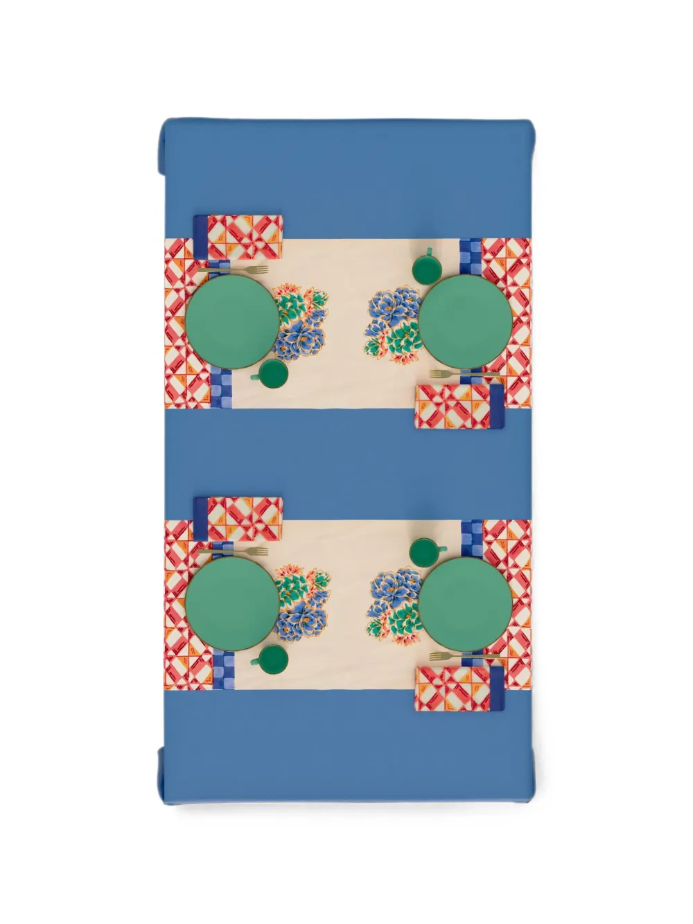 Lisa Corti Positano red tiles table runner - Toni neutri