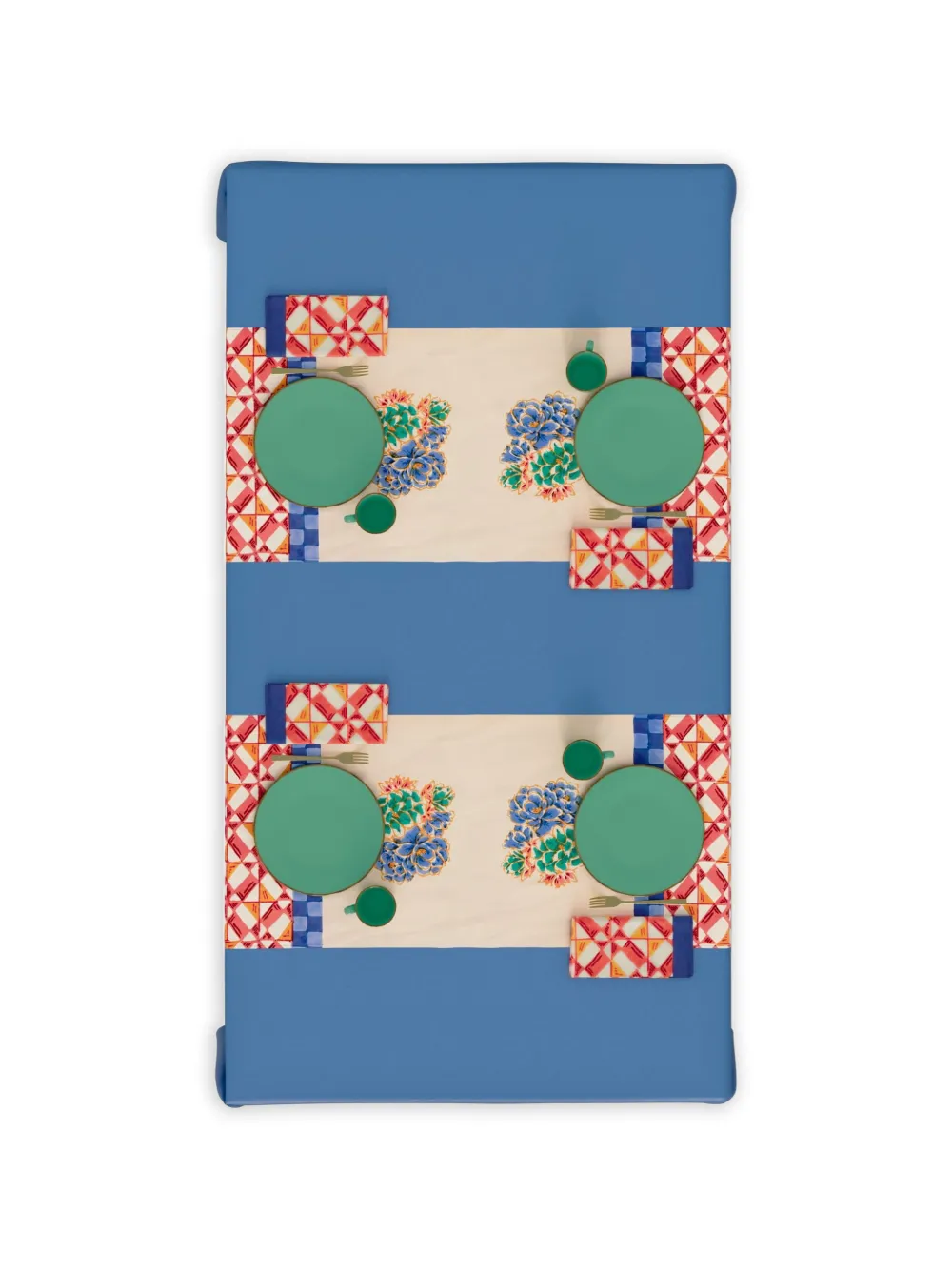 Lisa Corti Positano red tiles table runner - Toni neutri