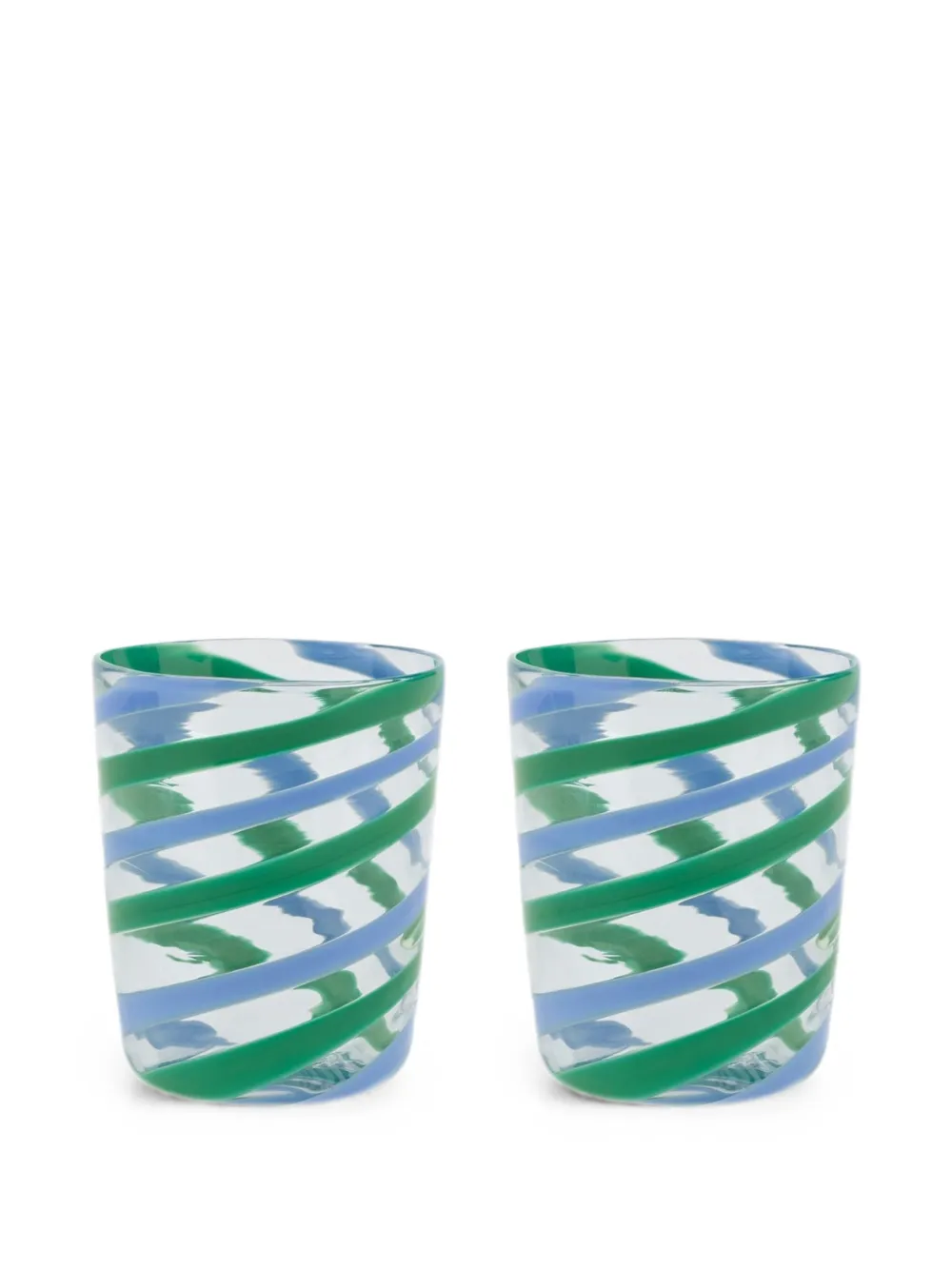 Lisa Corti x Canna Spiral decorative glasses (set of two) - Grün
