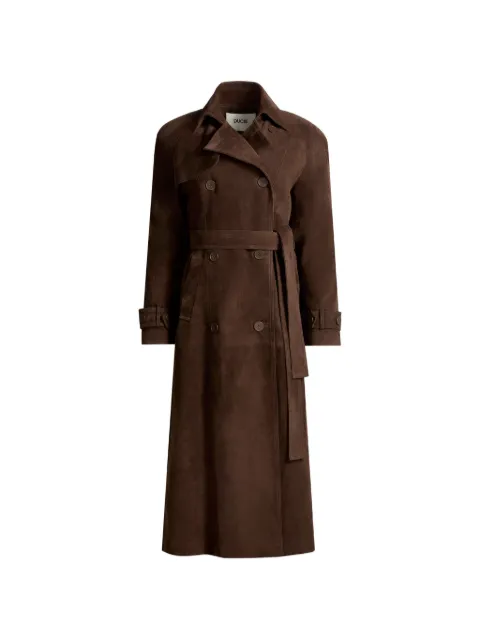 ducie gabardina de gamuza con doble botonadura