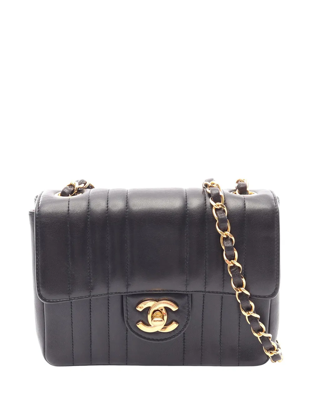 CHANEL Pre-Owned 1991-1994 Mini CC Vertical Quilt Lambskin Mademoiselle Chain Flap crossbody bag - Nero