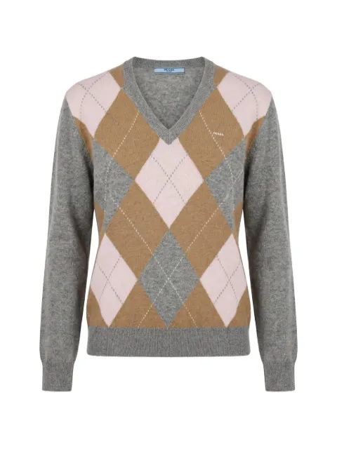 Prada Kaschmirpullover mit Argyle-Muster