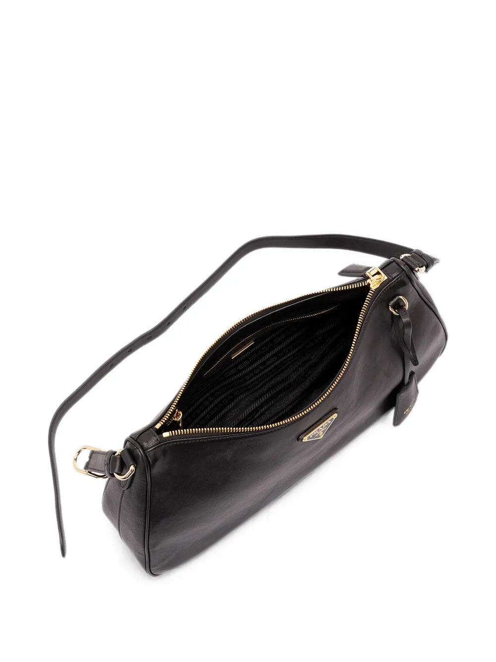 Prada Schoudertas met logoplakkaat Zwart