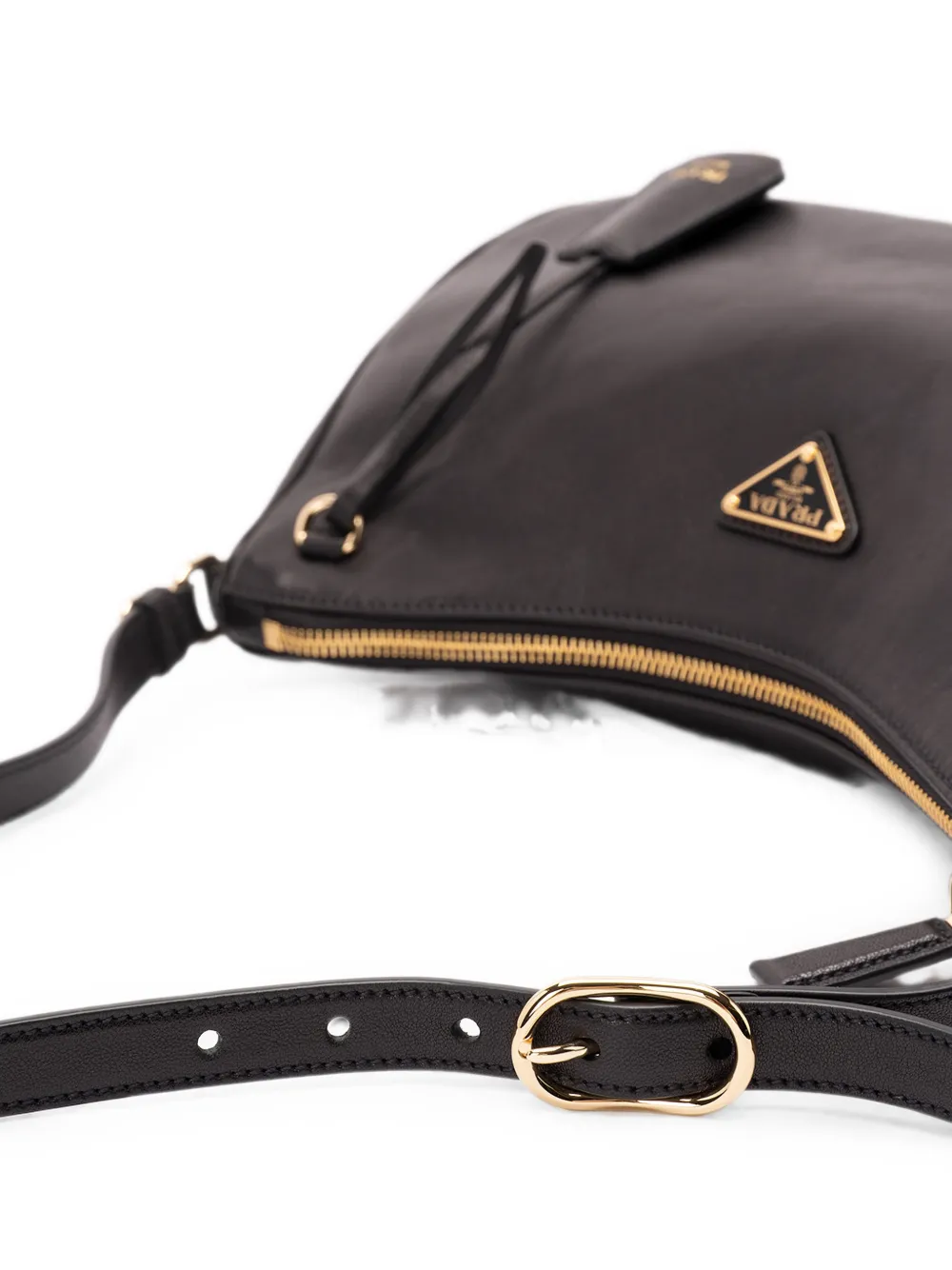 Prada Schoudertas met logoplakkaat Zwart