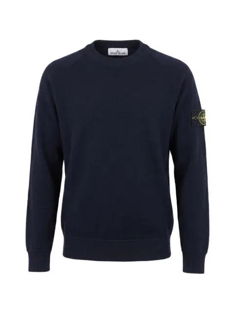Stone Island logo-patch raglan-sleeve sweater