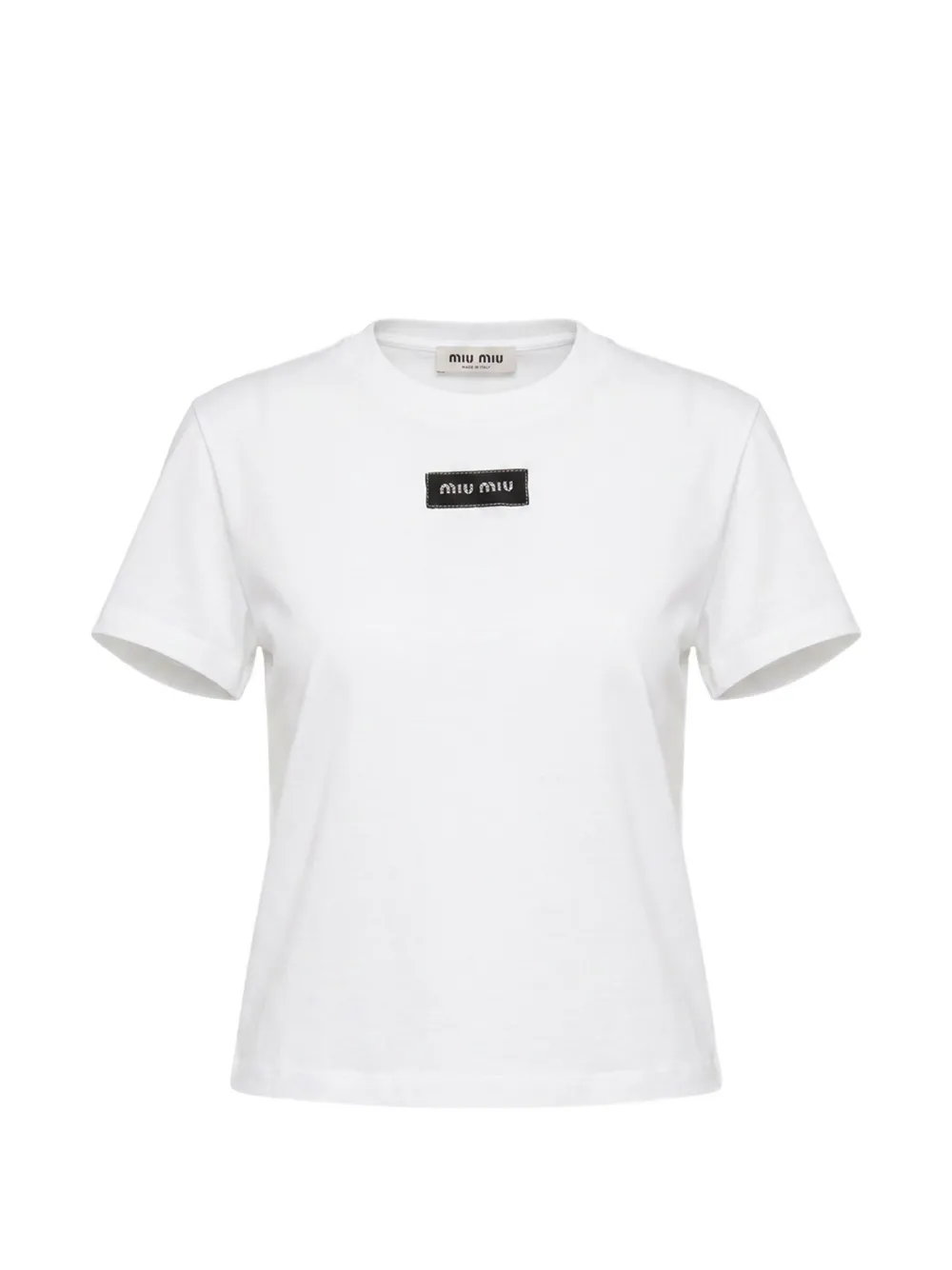 Miu Miu logo-patch T-shirt - Weiß