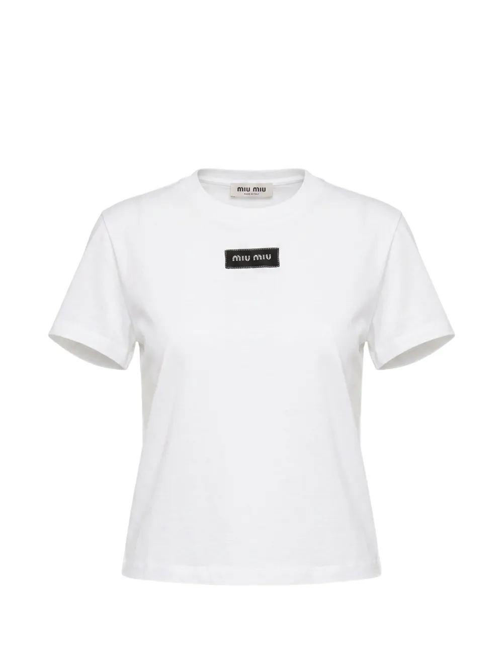 Miu Miu logo-patch T-shirt - Bianco