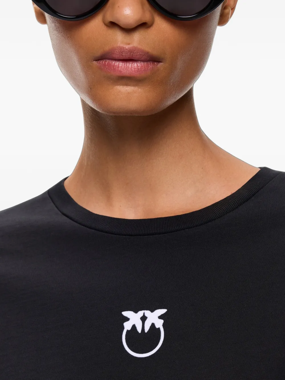 PINKO Toblino Love Birds T-shirt met lange mouwen Zwart