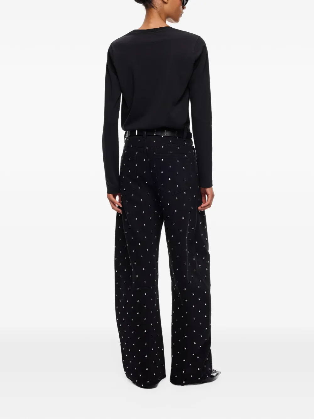 PINKO Toblino Love Birds T-shirt met lange mouwen Zwart