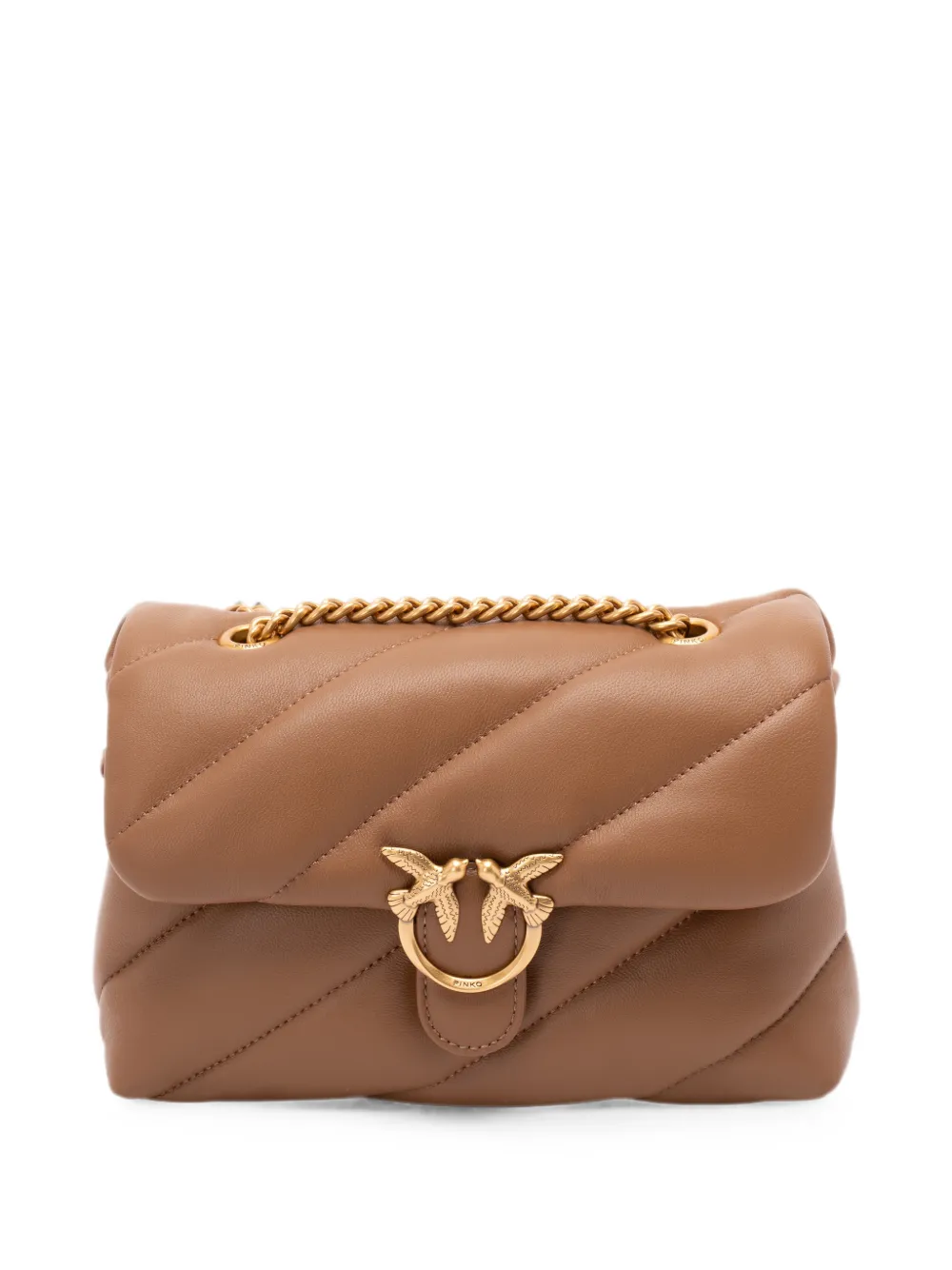 PINKO Love Puff quilted crossbody bag - Marrone