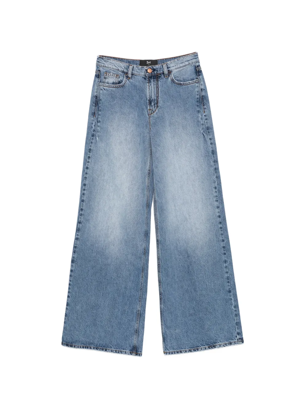 3x1 The Kat darted wide-leg jeans - Blu