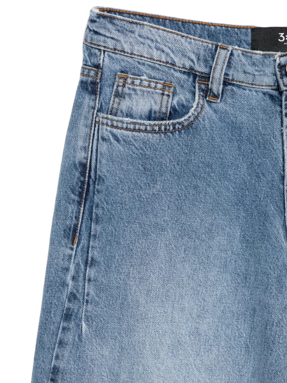 3x1 The Kat jeans met wijde pijpen en stippen Blauw