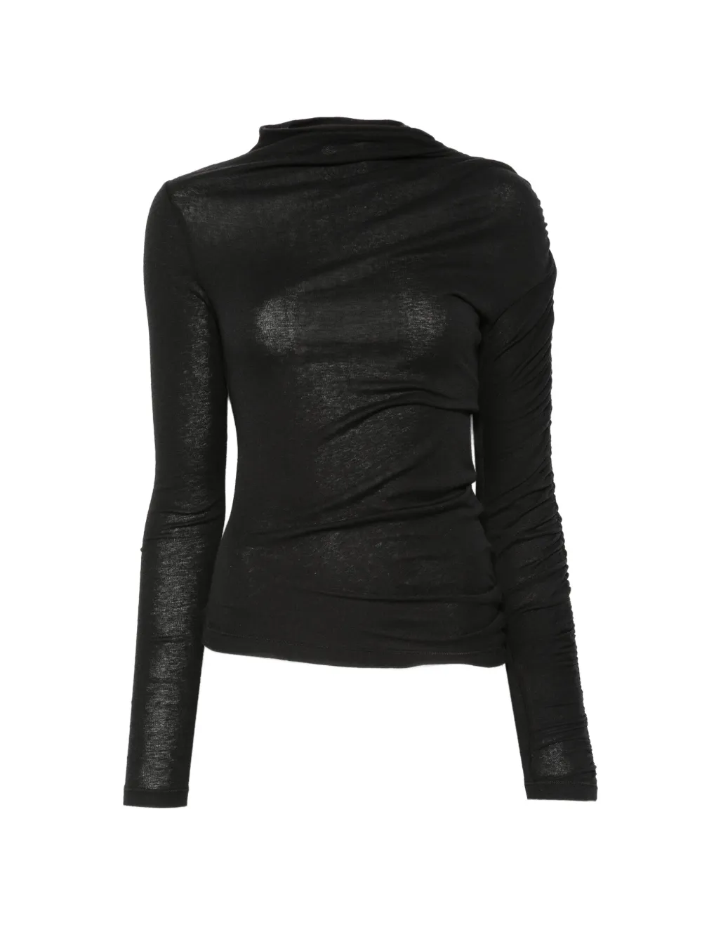 PINKO ruched long-sleeve top - Nero