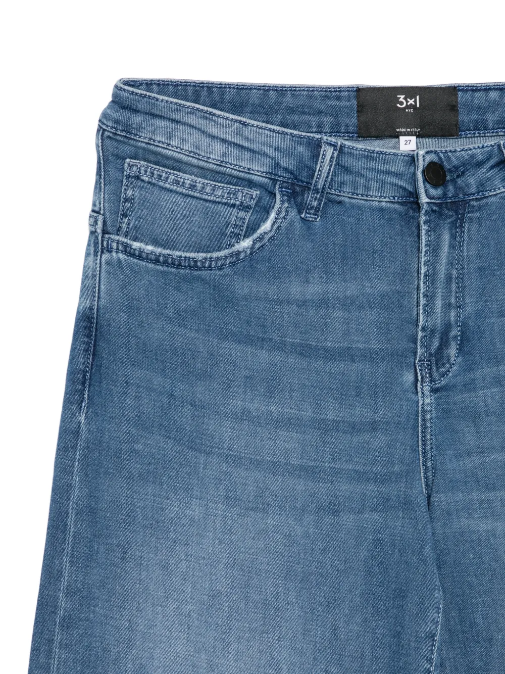 3x1 Charlie jeans met wijde pijpen en manchetten Blauw