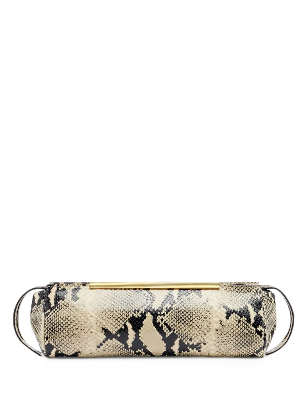 KHAITE snake-effect leather clutch bag - Toni neutri