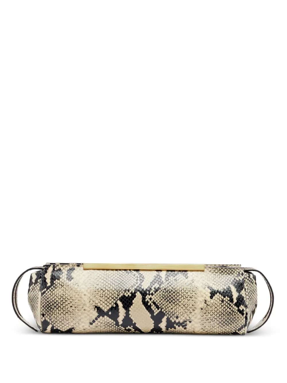 KHAITE snake-effect leather clutch bag - Toni neutri