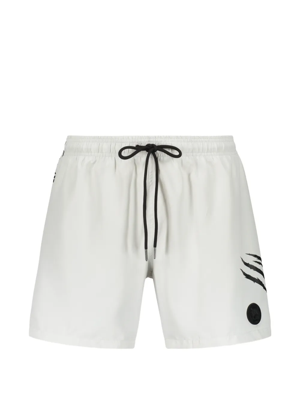 Plein Sport logo-patch drawstring swim shorts - Bianco