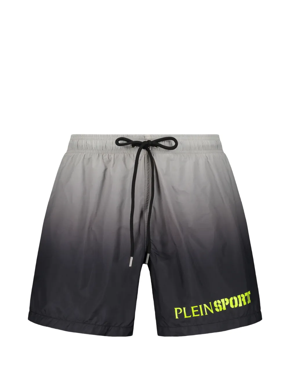 Plein Sport gradient-effect logo-print swim shorts - Grigio