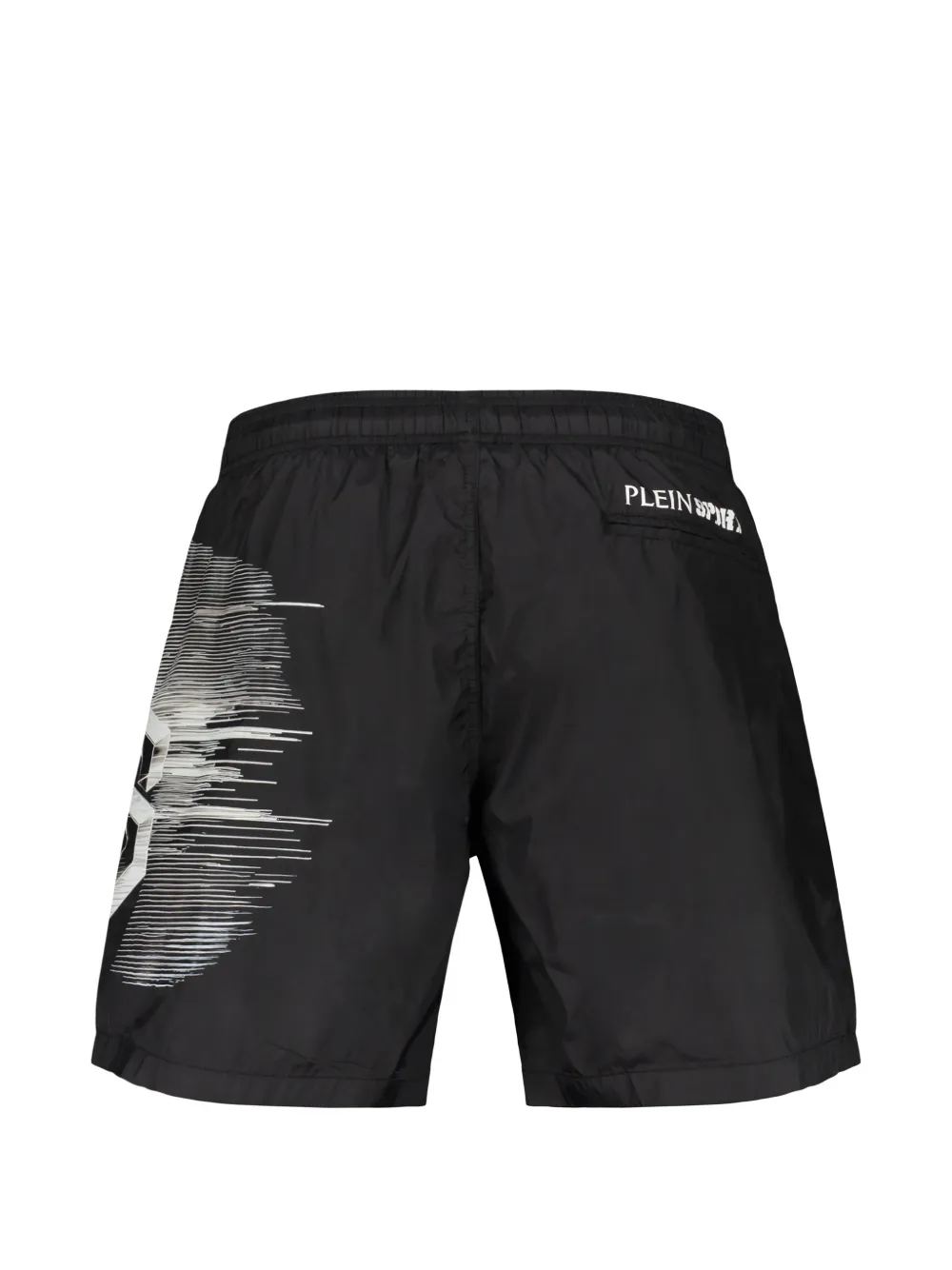 Plein Sport Zwembroek met logoprint en trekkoord Zwart