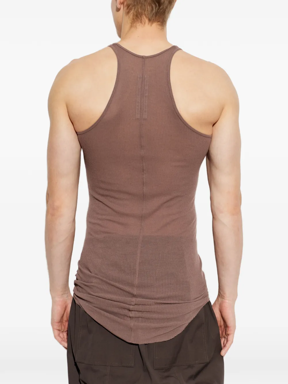 Rick Owens Ribgebreide racerback tanktop Bruin