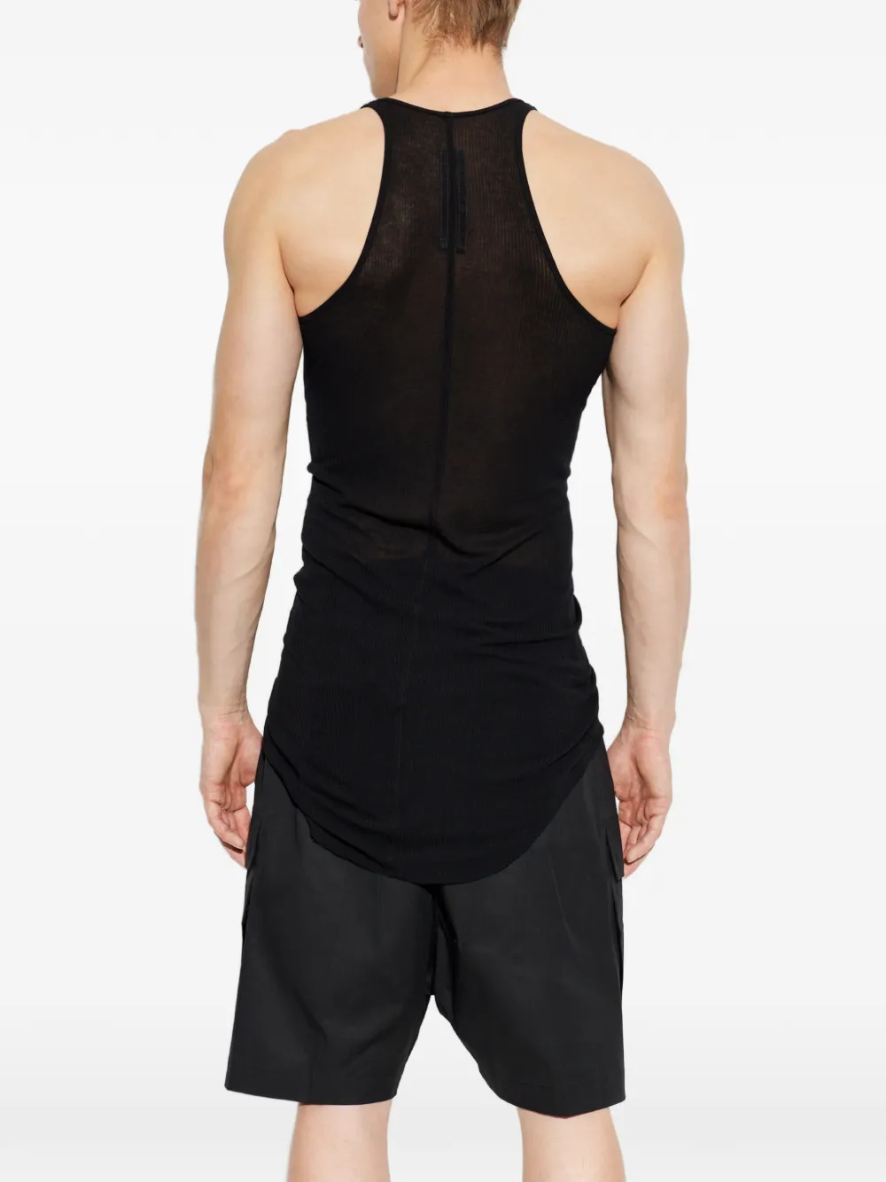 Rick Owens Geribbeld racerback T-shirt Zwart