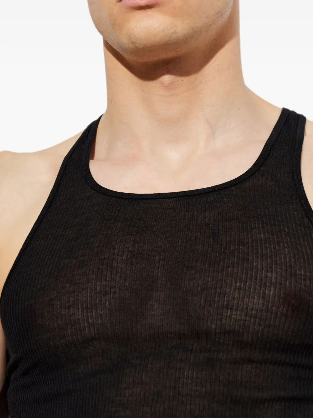 Rick Owens Geribbeld racerback T-shirt Zwart