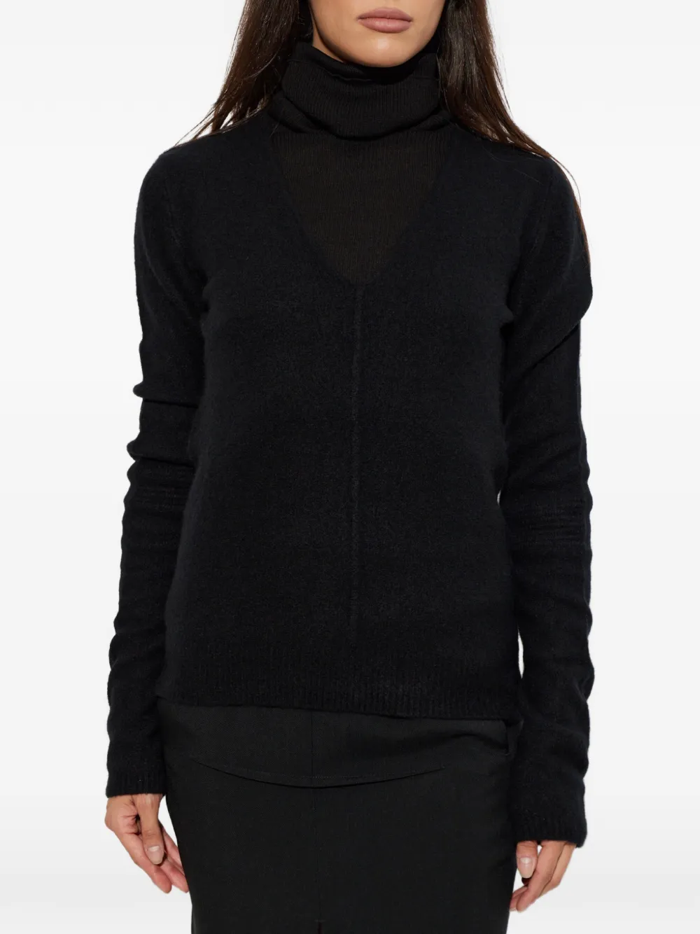 Rick Owens Sweater van kasjmierblend met V-hals Zwart